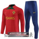 Portogallo Giocatori Insieme Completo Rosso Blu Navy Felpa Da Allenamento 2023-24