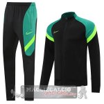 Nike Set Completo Nero I Verde Giacca Lunga Zip 2022-23