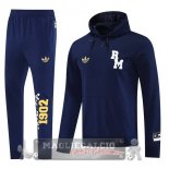 Set Completo Felpa Cappuccio Real Madrid 2025 2026 Blu Navy