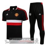 Manchester United nero rosso bianco Maglia Set Completo POLO 2021-22