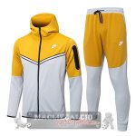 Nike Set Completo Giallo Grigio Giacca Felpa Cappuccio 2022-23