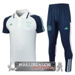 Ajax Bianco Blu Set Completo Maglia POLO 2023-24