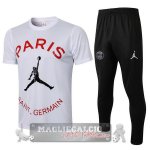 Paris Saint Germain Formazione Set Completo Maglia Calcio 2021-22 Bianco Rosso Nero