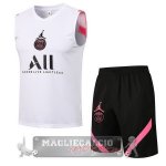 Paris Saint Germain Formazione Set Completo Senza Maniche 2021-22 Bianco rosa nero