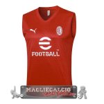 AC Milan Senza Maniche Formazione Maglia Calcio 2023-24 Rosso Bianco