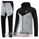 Nike Set Completo Nero Grigio Giacca Felpa Cappuccio 2022-23