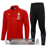 Set Completo Giacca Lunga Zip AC Milan 2023-24 Rosso III Nero