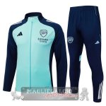 Set Completo Lunga Zip Giacca Arsenal 2025 2026 Verde Luce Blu