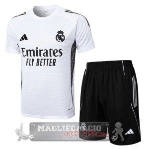 Set Completo Maglia Formazione Real Madrid 2025 2026 Bianco Nero