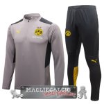 Borussia Dortmund Insieme Completo Verde Blu Bambino Giacca 2023-24 Grigio