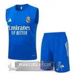 Set Completo Maglia Senza Maniche Formazione Real Madrid 2025 2026 Blu Bianco