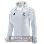 Felpa Cappuccio Real Madrid 2025 2026 Grigio Bianco