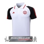 Manchester United Bianco Nero Rosso Maglia POLO 2023-24
