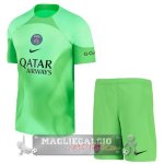 Paris Saint Germain Set completi Bambino Maglia Calcio Portiere 2022-23 verde