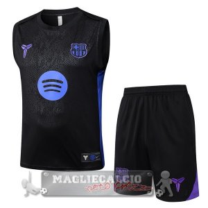 Set Completo Maglia Formazione Senza Maniche Barcelona 2025 2026 Nero I Purpureo