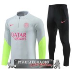 Paris Saint Germain Insieme Completo Grigio Verde Nero Felpa Da Allenamento 2023-24
