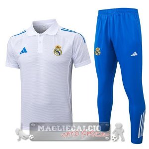 Real Madrid Bianco Blu Maglia POLO Set Completo 2025 2026