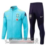 Brasile Insieme Completo Blu Verde Giacca Con Capucha 2022