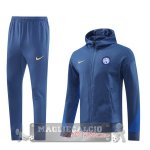 Set Completo Felpa Cappuccio Inter Milan 2024 2025 Blu Luce