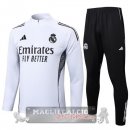 Set Completo Felpa Allenamento Formazione Real Madrid 2025 2026 Bianco I Nero