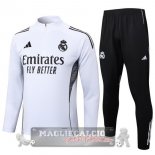 Set Completo Felpa Allenamento Formazione Real Madrid 2025 2026 Bianco I Nero