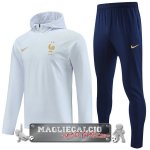 Francia Insieme Completo Bianco Blu Navy Giacca felpa cappuccioa 2023