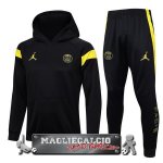 Paris Saint Germain Insieme Completo Nero Giallo Giacca Felpa Cappuccio 2023-24