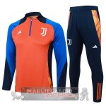 Set Completo Sudadera Formazione Bambino Juventus 2024 2025 Arancione Blu