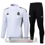 Set Completo Lunga Zip Giacca Real Madrid 2025 2026 Bianco Nero