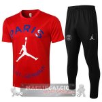 Paris Saint Germain Formazione Set Completo Maglia Calcio 2021-22 Rosso Bianco Nero