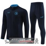 Set Completo Ropa Deportiva Con Cremallera Larga Bambino Napoli 2023-24 Blu Navy