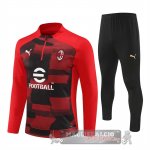 Set Completo Sudadera Formazione Bambino AC Milan 2024 2025 Rosso Nero