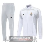 Set Completo Lunga Zip Giacca Real Madrid 2025 2026 Bianco Grigio