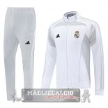 Set Completo Lunga Zip Giacca Real Madrid 2025 2026 Bianco Grigio