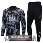 Paris Saint Germain Set Completo Bambino Grigio Nero Felpa Da Allenamento 2022-23