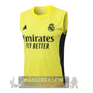 Maglia Formazione Senza Maniche Real Madrid 2025 2026 Giallo