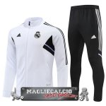 Real Madrid Set Completo Bambino Bianco I Nero Giacca Lunga Zip 2022-23