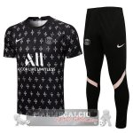 Paris Saint Germain Formazione Set Completo Maglia Calcio 2021-22 nero rosa bianco