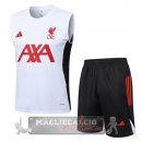 Set Completo Maglia Senza Maniche Formazione Liverpool 2025 2026 Bianco Rosso Nero