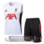 Set Completo Maglia Senza Maniche Formazione Liverpool 2025 2026 Bianco Rosso Nero