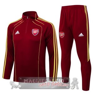 Set Completo Felpa Allenamento Formazione Arsenal 2025 2026 Rosso Giallo