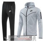 Nike Set Completo Grigio Nero Giacca Felpa Cappuccio 2022-23
