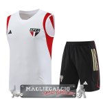 Sao Paulo Senza Maniche Formazione Set Completo Maglia Calcio 2023-24 Bianco I Rojo Negro