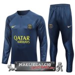 Paris Saint Germain Insieme Completo Blu Navy Felpa Da Allenamento 2023-24