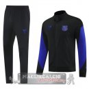Set Completo Lunga Zip Giacca Barcelona 2025 2026 Nero Purpureo