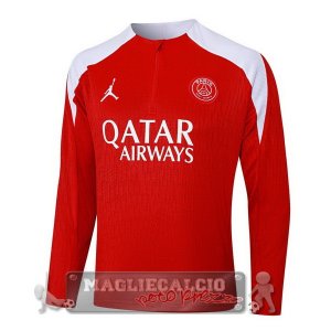 Felpa Allenamento Formazione Paris Saint Germain 2025 2026 Rosso Bianco