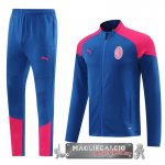 Set Completo Giacca Lunga Zip AC Milan 2024-25 Azul Rosa