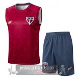 Set Completo Maglia Senza Maniche Formazione Sao Paulo 2025 2026 Rosso Grigio