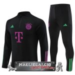 Bayern Monaco Insieme Completo Nero Purpureo Bambino Giacca Lunga Zip 2023-24