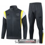 Set Completo Giacca Lunga Zip Borussia Dortmund 2023-24 Grigio Giallo